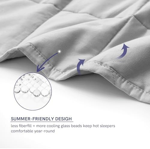 Light grey cotton weighted blanket 15 lbs — photo 4