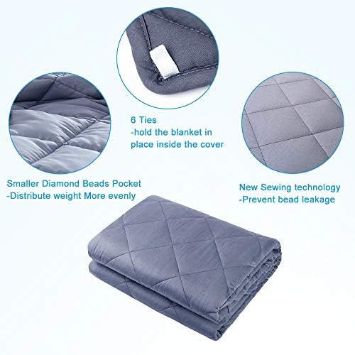 Dark grey twin weighted blanket 15 lbs — photo 4
