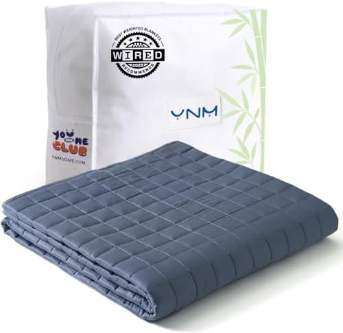 Blue grey cooling rayon weighted blanket 12 lbs