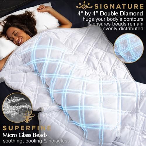 Twin size white bamboo weighted blanket 10 lbs — photo 3