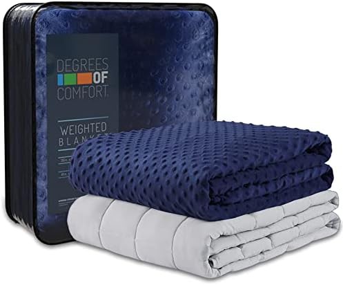 Navy minky blanket with removable cover