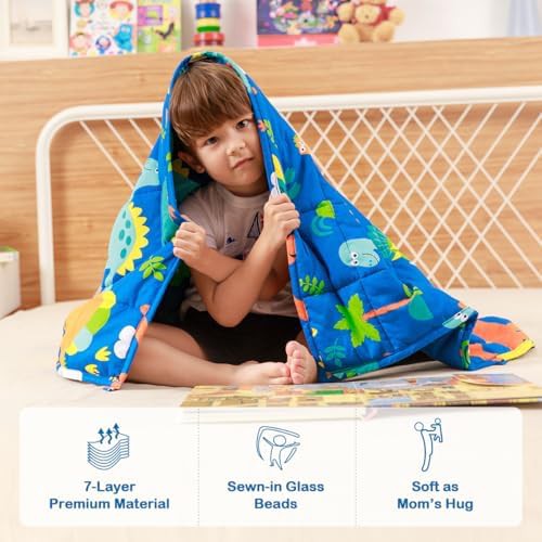 Blue dinosaur cotton blanket 5 lbs — photo 4
