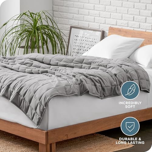 Light grey cotton weighted blanket 15 lbs — photo 5