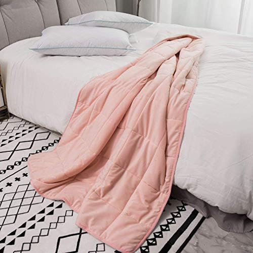 Pink sherpa minky velvet heavy blanket — photo 4