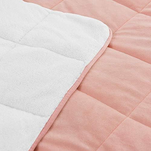 Pink sherpa minky velvet heavy blanket — photo 5