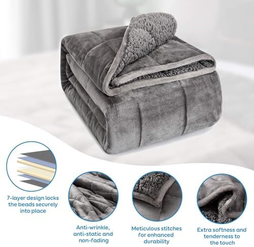 Queen size sherpa weighted blanket soft — photo 4