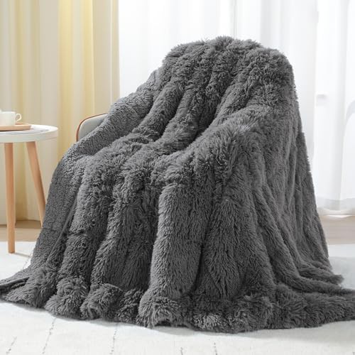 Shaggy sherpa queen weighted blanket for adults
