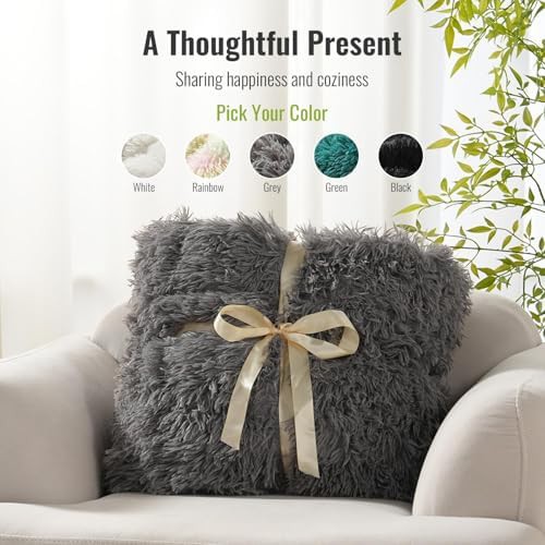 Shaggy sherpa queen weighted blanket for adults — photo 5