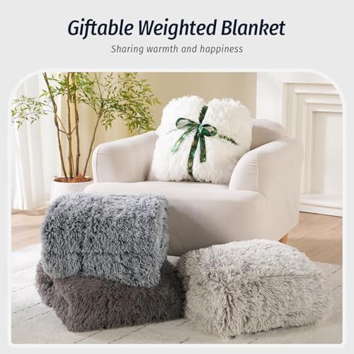 White plush twin weighted blanket 15 lbs — photo 4