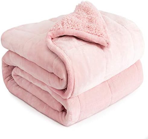 Pink sherpa queen size weighted blanket