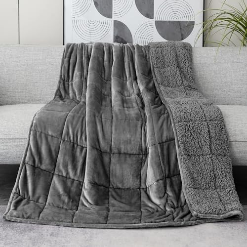 Grey sherpa queen weighted blanket 20 lbs