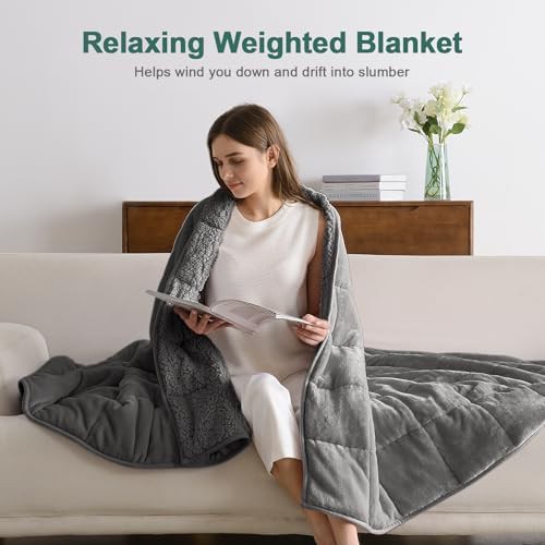 Grey sherpa queen weighted blanket 20 lbs — photo 4