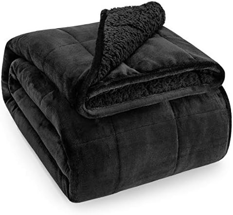 Black fleece queen weighted blanket 15 lbs