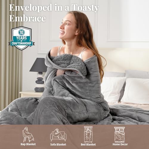 Topblan 15lbs twin fleece weighted blanket — photo 5