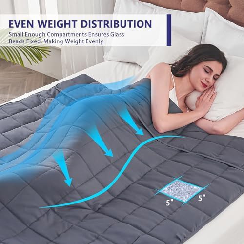 Grey queen size weighted blanket 17 lbs — photo 3