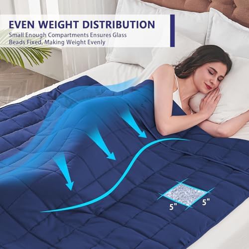 Blue queen size weighted blanket 20 lbs — photo 3