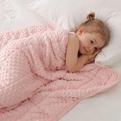 Pink minky kids weighted blanket 7 lb