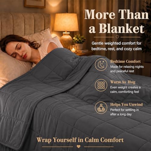 Dark grey twin weighted blanket 15 lbs — photo 3