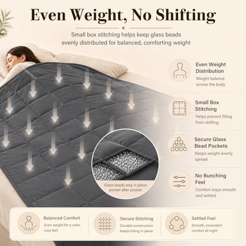 Dark grey twin weighted blanket 15 lbs — photo 5
