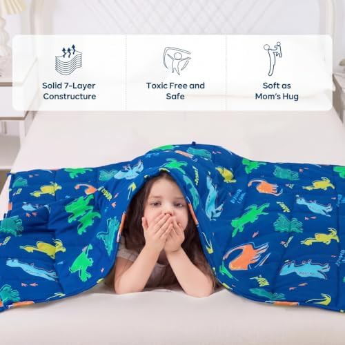 Blue dinosaur cooling weighted blanket 3 lbs — photo 4