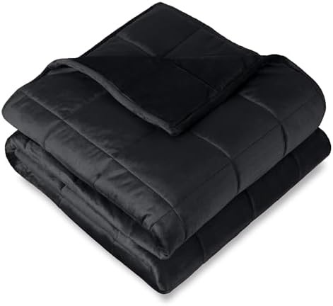 Black minky fleece weighted blanket 25 lbs