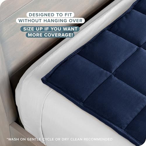 Dark blue minky fleece weighted blanket 10 lbs — photo 3