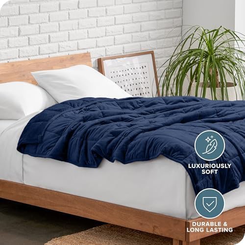 Dark blue minky fleece weighted blanket 10 lbs — photo 5