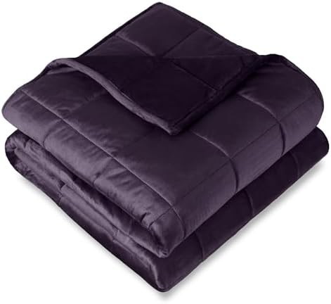 Eggplant minky fleece weighted blanket 17 lbs