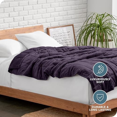 Eggplant minky fleece weighted blanket 17 lbs — photo 5
