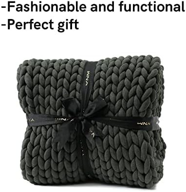 Forest green chunky knitted throw 10 lbs — photo 4
