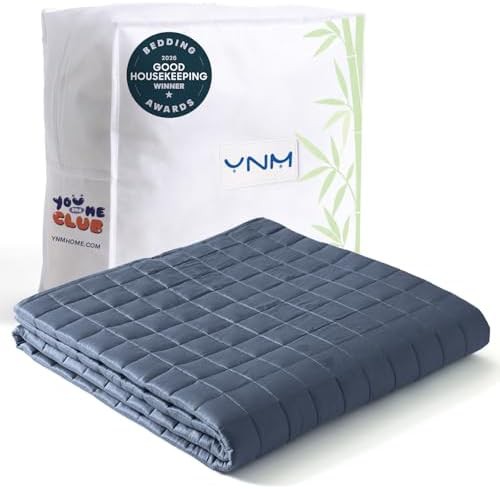 Blue grey cooling bamboo weighted blanket 20 lbs
