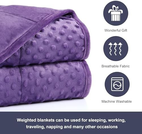 Purple minky weighted blanket 20 lbs — photo 4