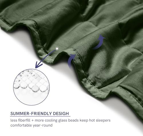 Army green cotton weighted blanket 15 lbs — photo 4