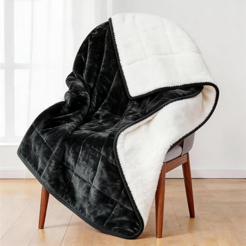 Dark grey sherpa weighted blanket 20 lbs