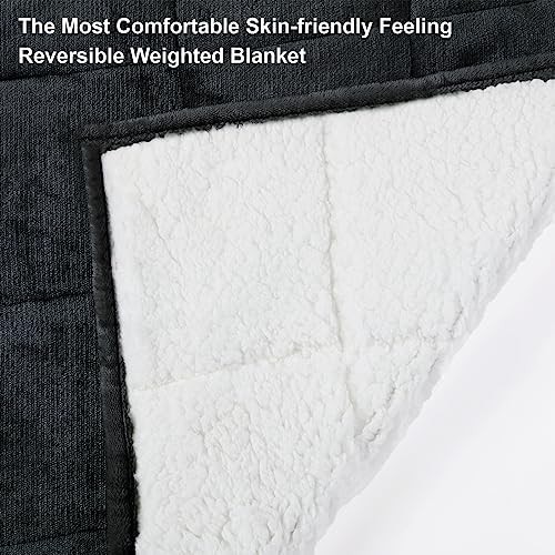 Dark grey sherpa weighted blanket 20 lbs — photo 3