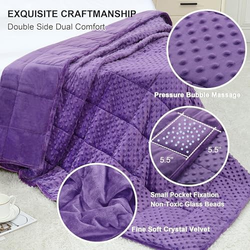 Purple velvet weighted throw 7 lbs — photo 3