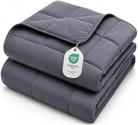 King size grey microfiber cooling weighted blanket