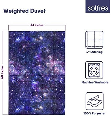 Universe galaxy printed kids cozy weighted blanket — photo 3