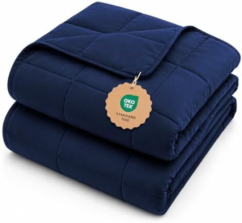 Twin size navy blue microfiber weighted blanket