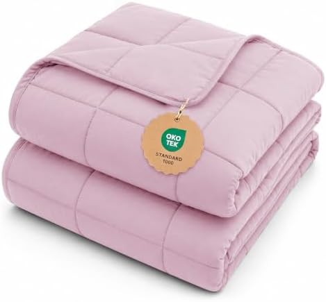 Twin size pink microfiber weighted blanket