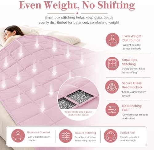 Twin size pink microfiber weighted blanket — photo 5