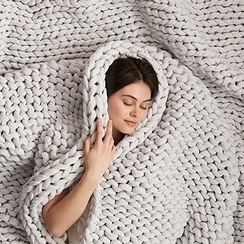 Moonstone grey cotton knitted blanket 10 lbs