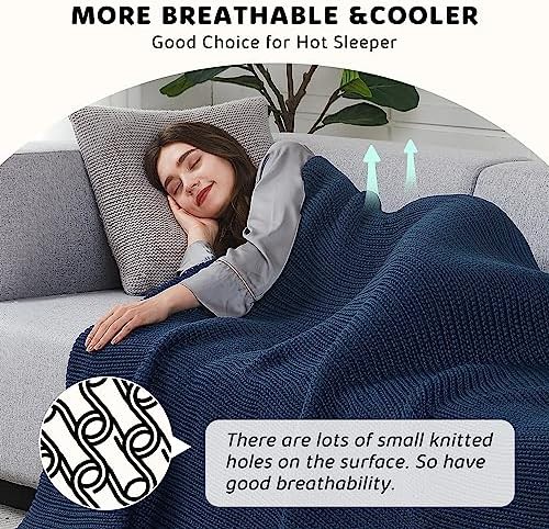 Chunky knit cooling throw blanket 7 lbs — photo 4