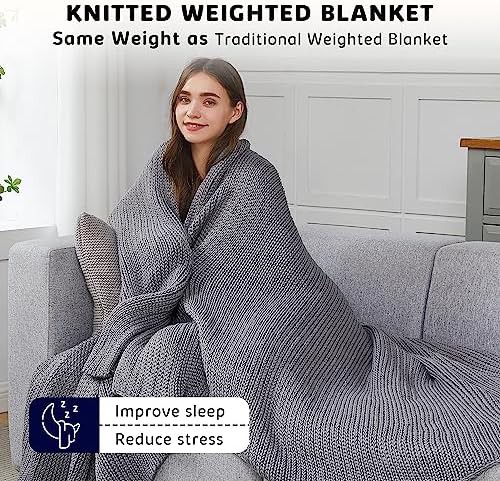 Knitted adult cooling weighted blanket — photo 3