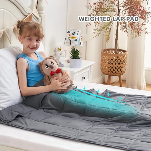 Grey cooling weighted lap blanket 36 by 48 inches — photo 4