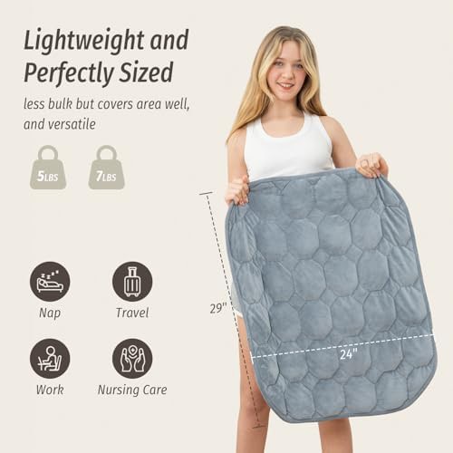 Velvet travel weighted lap blanket 7 lbs — photo 3
