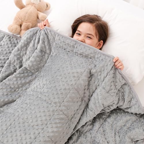 Soft minky dot weighted blanket 3 lbs