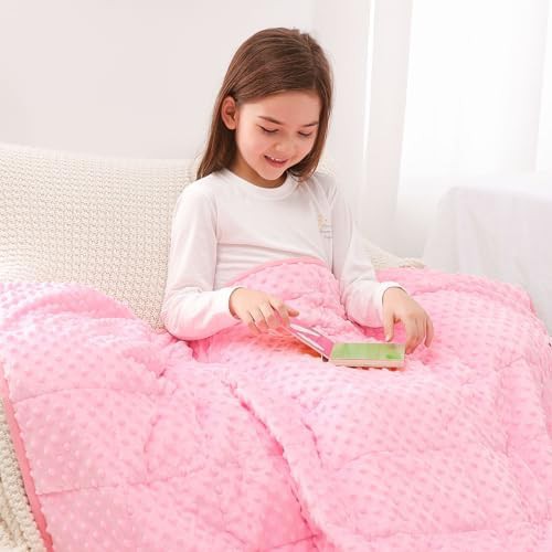 Cooling minky dot weighted blanket 3 lbs