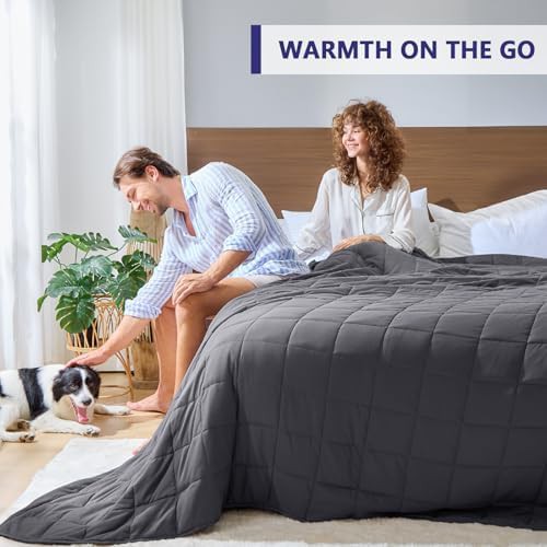 Grey king size weighted blanket 20 lbs — photo 4