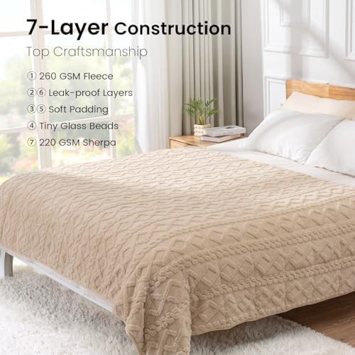 Beige sherpa weighted blanket 15 lbs — photo 5